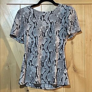 Express Black and Gray Snake Print Top